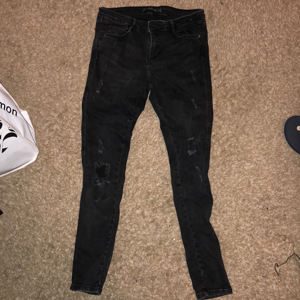 Zara black ripped jeans
